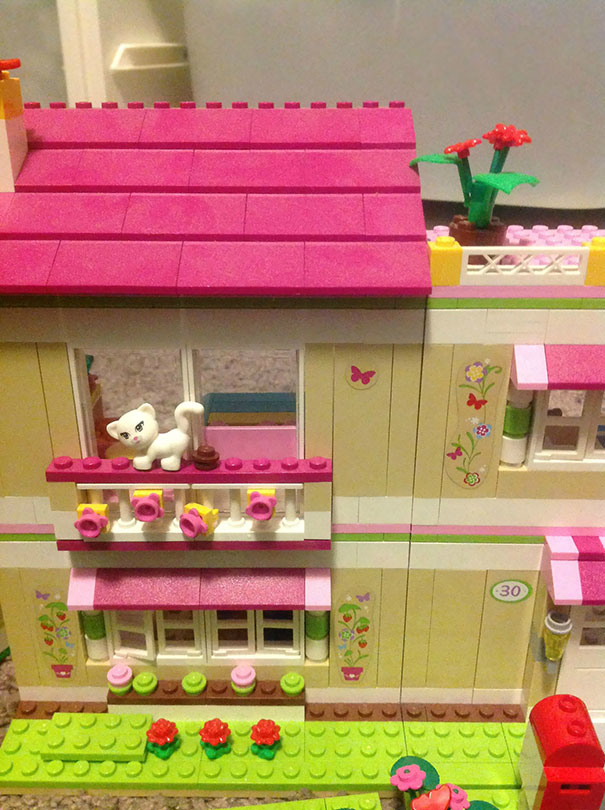 Let My 5-Year-Old Boy Play With A Girl's Lego Set. This Was The First Piece He Added