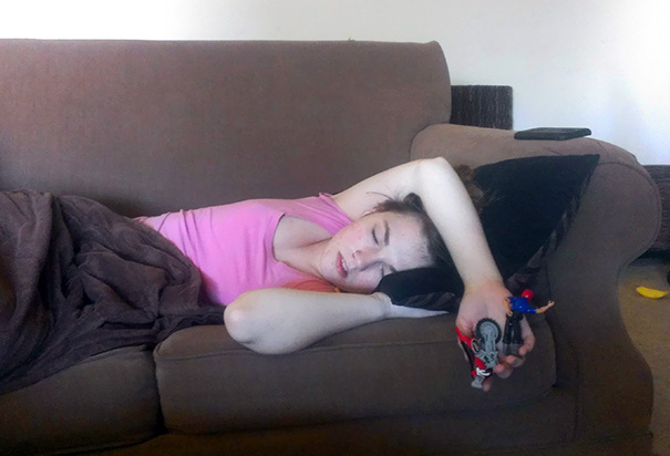 My Son Likes To Put Toys In My Wife's Hands When She Is Sleeping