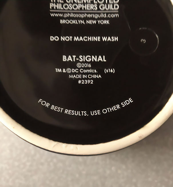 The Bottom Of My Batman Coffee Mug