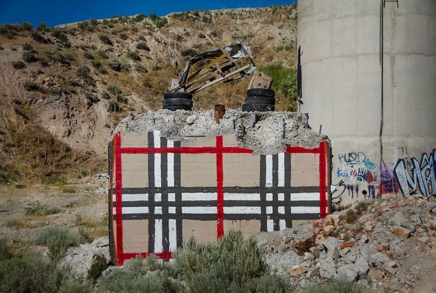 Street Artist Creates &lsquo;Valley Of Secret Values&rsquo; By Transforming Crumbling Concrete Structures Into Designer Bags