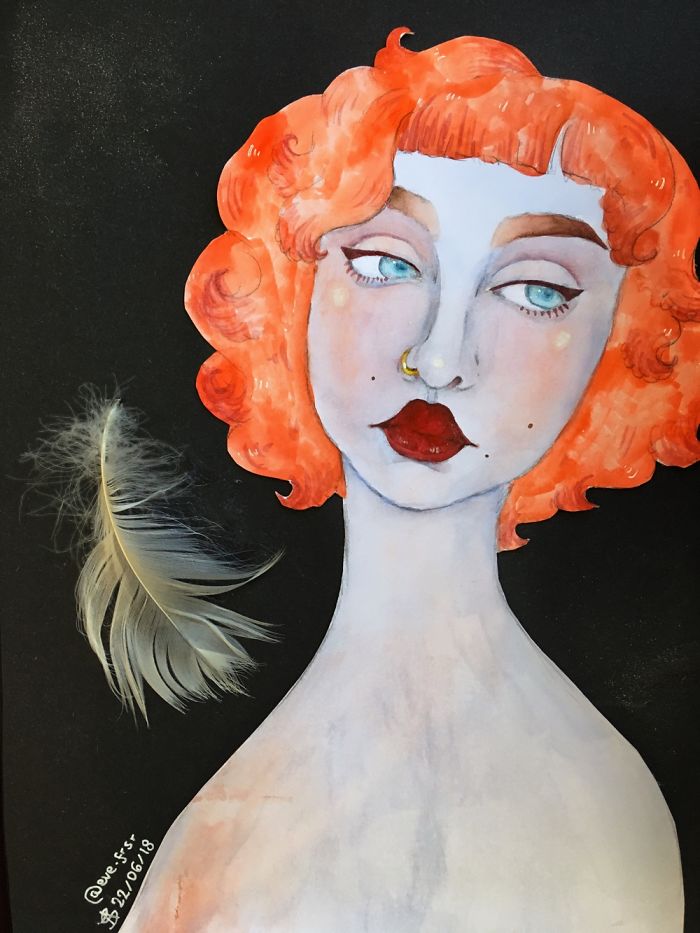 I Paint Colourful Watercolour Portraits With Dried Flowers To Keep My Stress Levels Down And Help My Depression I Paint Colourful Watercolour Portraits With Dried Flowers To Keep My Stress Levels Down And Help My Depression