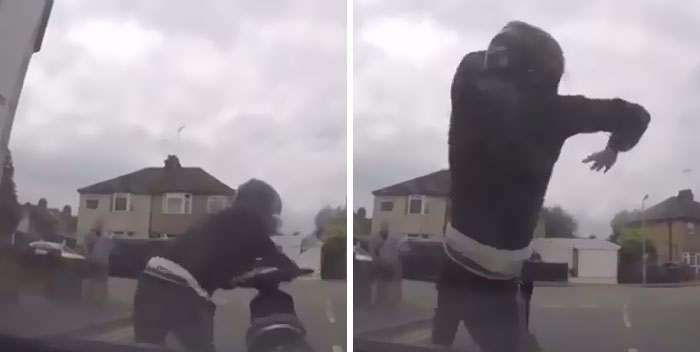 This Scammer Jumped In Front Of A Moving Car And Made The Biggest Mistake Ever