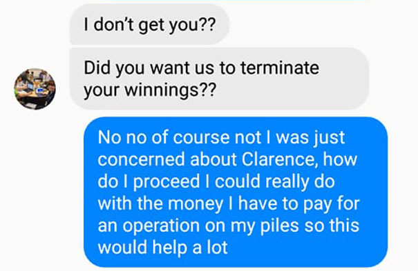 This Guy Received A Message Saying He'd Won $1.2M But Needs To Pay A Delivery Fee, So He Trolled The Scammer