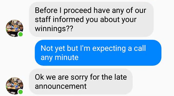 This Guy Received A Message Saying He'd Won $1.2M But Needs To Pay A Delivery Fee, So He Trolled The Scammer