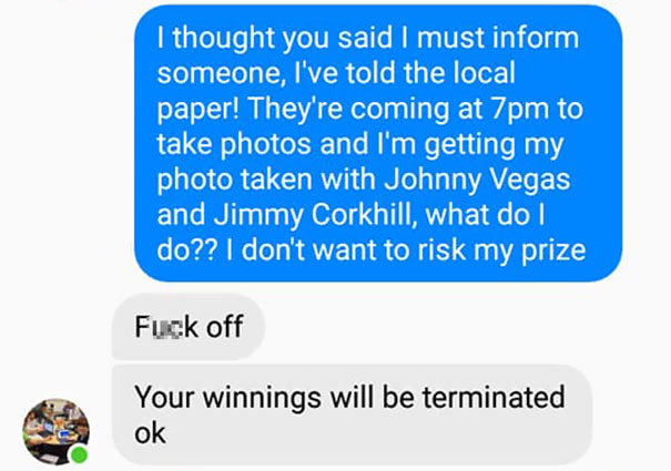 This Guy Received A Message Saying He'd Won $1.2M But Needs To Pay A Delivery Fee, So He Trolled The Scammer