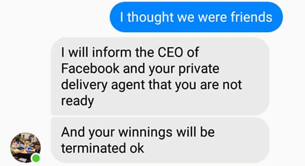 This Guy Received A Message Saying He'd Won $1.2M But Needs To Pay A Delivery Fee, So He Trolled The Scammer