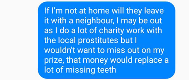 This Guy Received A Message Saying He'd Won $1.2M But Needs To Pay A Delivery Fee, So He Trolled The Scammer