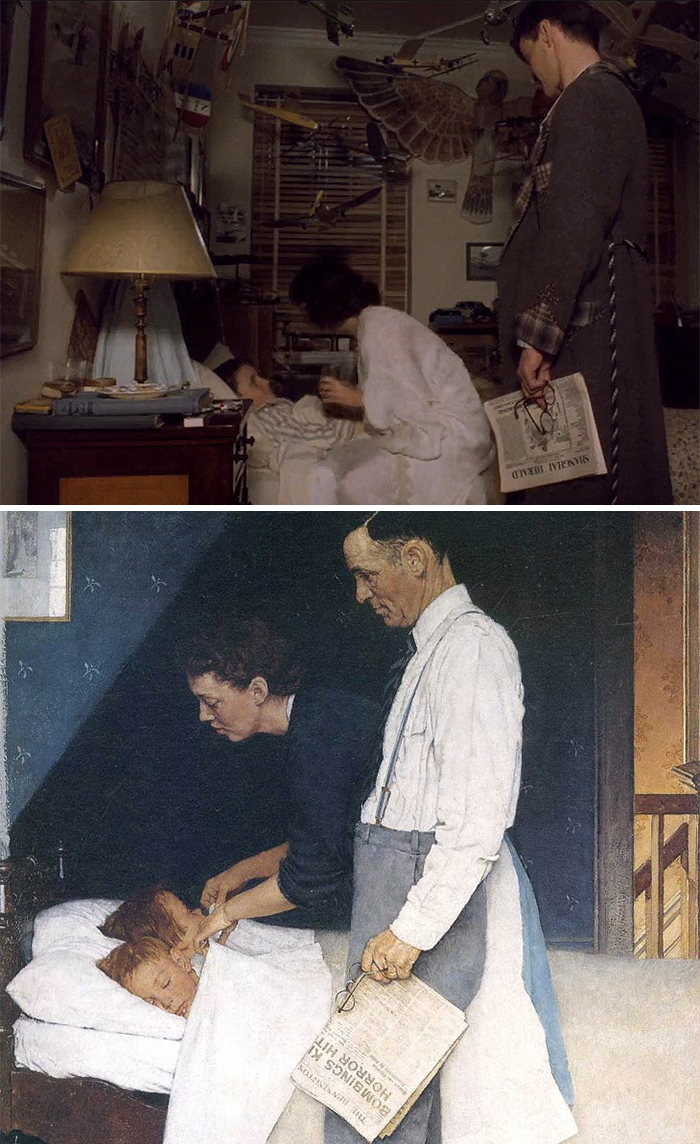 Movie: Empire Of The Sun (1987) vs. Painting: Freedom From Fear (1943)