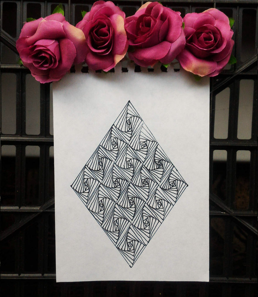 You Can Make These Optical Illusion Patterns Easily By Drawing Only Rectangles And Triangles