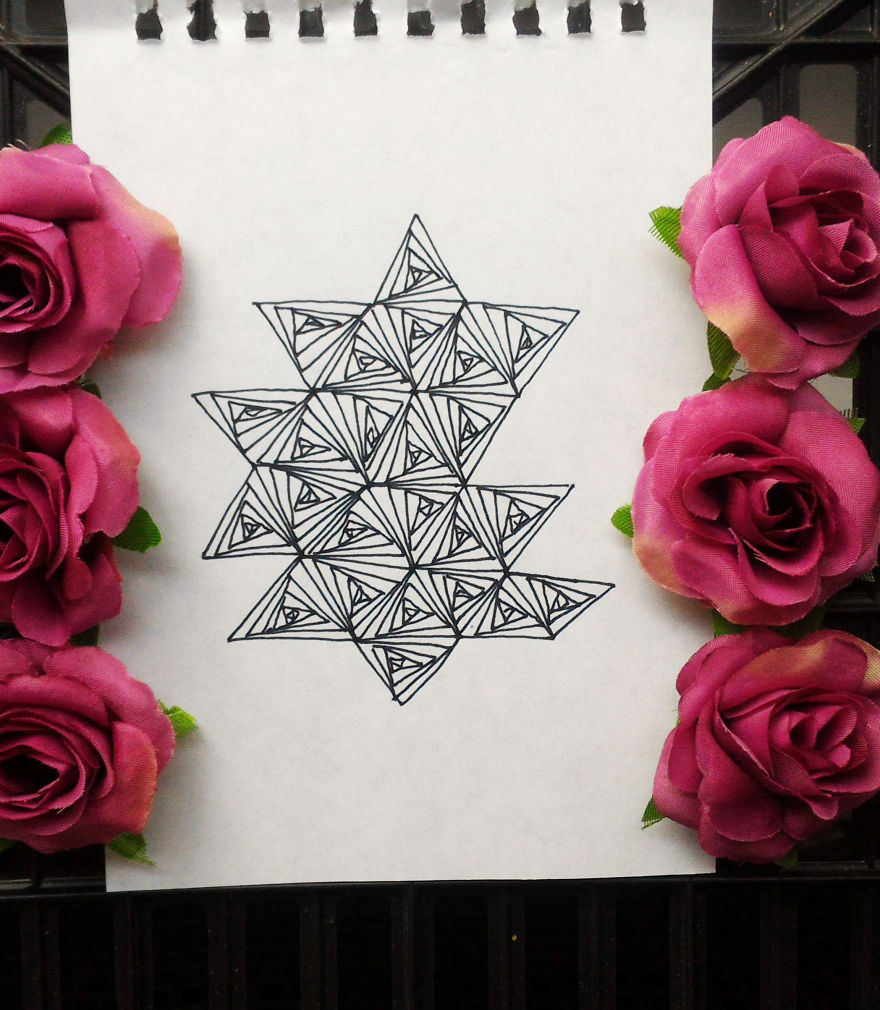 You Can Make These Optical Illusion Patterns Easily By Drawing Only Rectangles And Triangles