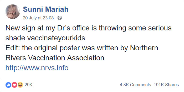 This Doctor's Brutally Honest Sign About Not Vaccinating Your Kids Is Going Viral This Doctor's Brutally Honest Sign About Not Vaccinating Your Kids Is Going Viral