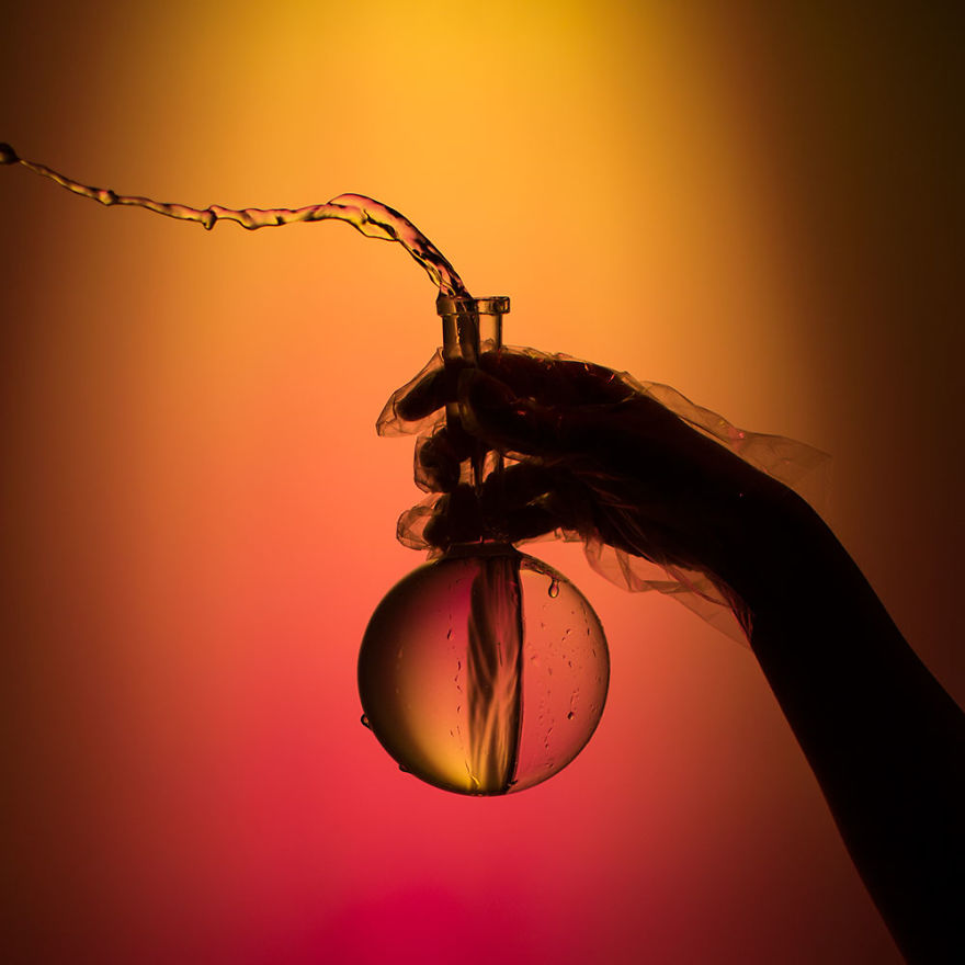 I Make Photos Of Glass Objects With A Colored Flash