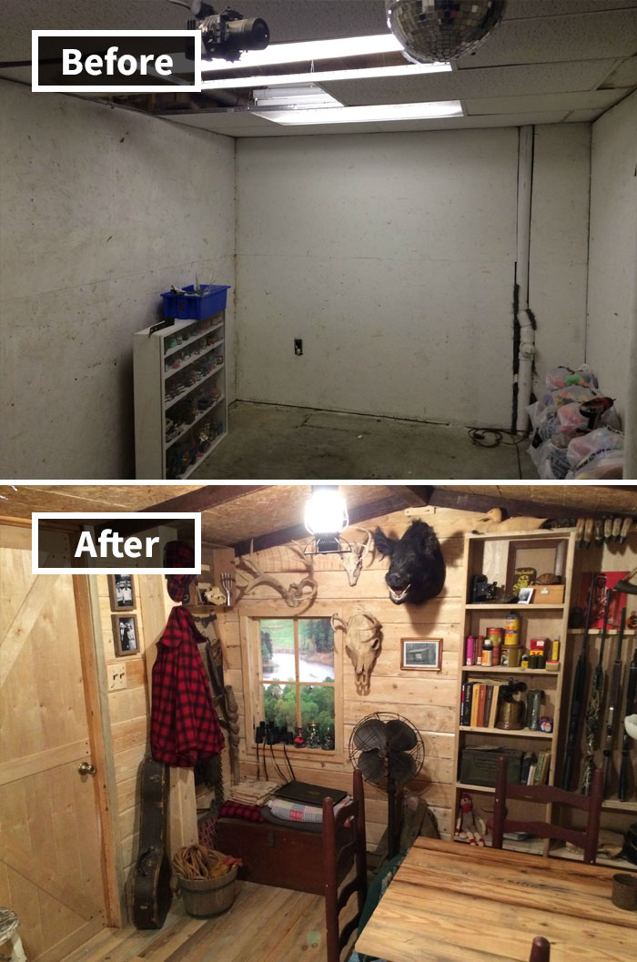 $107 Rustic Cabin Man Cave I Built In My Basement