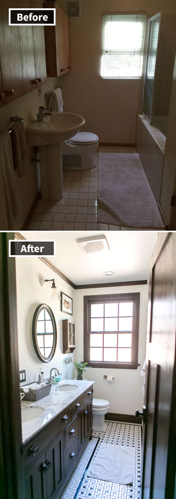 A Vintage Bathroom Gets Classic Italian Restaurant Vibes