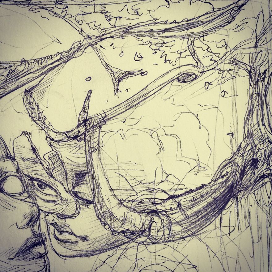 I Made Random Scribbles And Ended Up Drawing This I Made Random Scribbles And Ended Up Drawing This