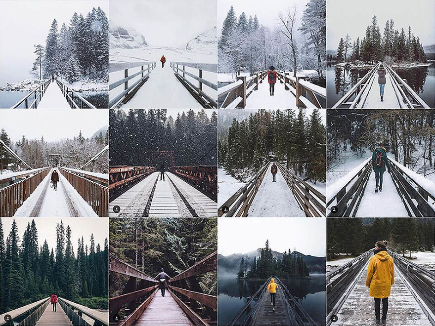 Person Centered On A Bridge