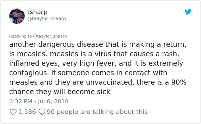 Girl Goes Viral On Twitter For Delivering All The Real Facts About Vaccines And People Can't Thank Her Enough Girl Goes Viral On Twitter For Delivering All The Real Facts About Vaccines And People Can't Thank Her Enough