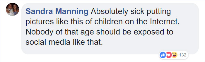 Facebook comment criticizing children's exposure on social media, calling Internet fame inappropriate. Facebook comment criticizing children's exposure on social media, calling Internet fame inappropriate.