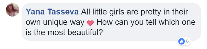 Comment questioning the concept of "the most beautiful girl in the world" on a social media post. Comment questioning the concept of "the most beautiful girl in the world" on a social media post.