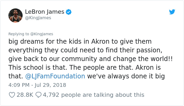 LeBron James Opened A Public School With Free Meals, Bikes, College Tuitions, And It Can Cost Him Over $100 Million LeBron James Opened A Public School With Free Meals, Bikes, College Tuitions, And It Can Cost Him Over $100 Million