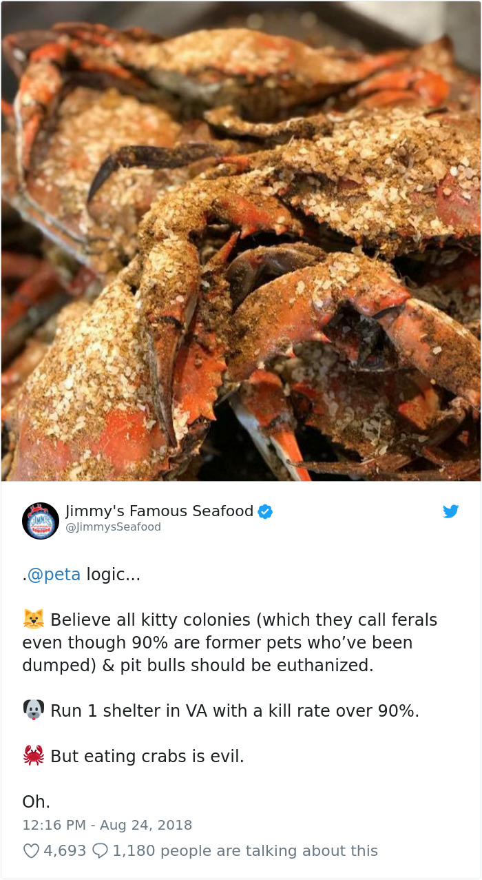 The Way This Local Seafood Restaurant Roasted PETA After They Posted A Sign Urging People Not To Eat Crabs Is Epic