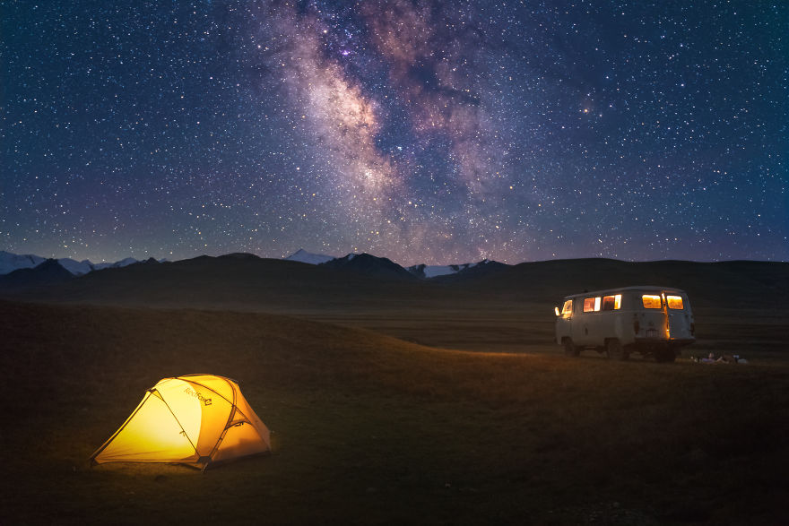 Camping At The Sary-Jaz Valley On The Border Of Kyrgyzstan And China