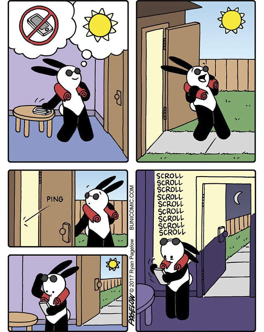 Cartoonist Puts A Cute Bunny In Dark Situations, And We Can't Get Enough