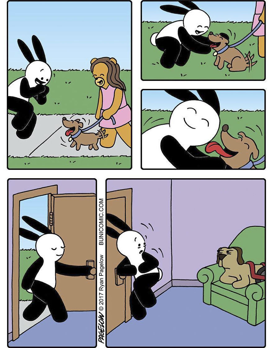 Cartoonist Puts A Cute Bunny In Dark Situations, And We Can't Get Enough