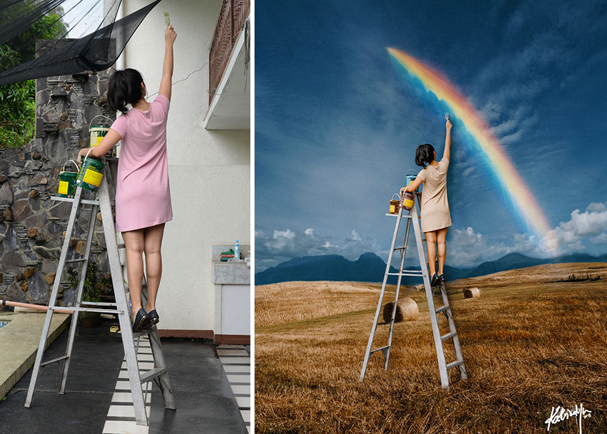 Before & After Pics Of Magical Scenes That I Took Around My Backyard