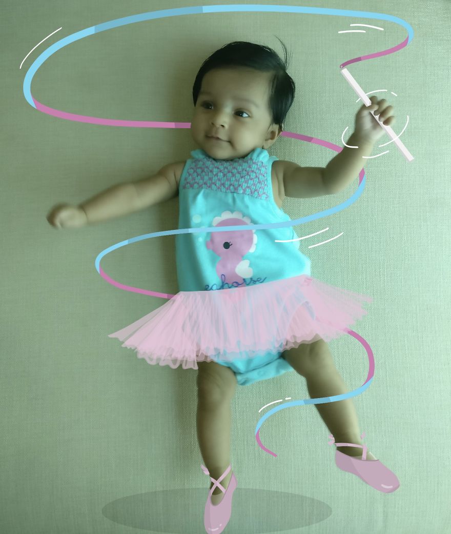 We Take Our Newborn Daughter On Adventures By Illustrating Her Pictures That We Make Every Week