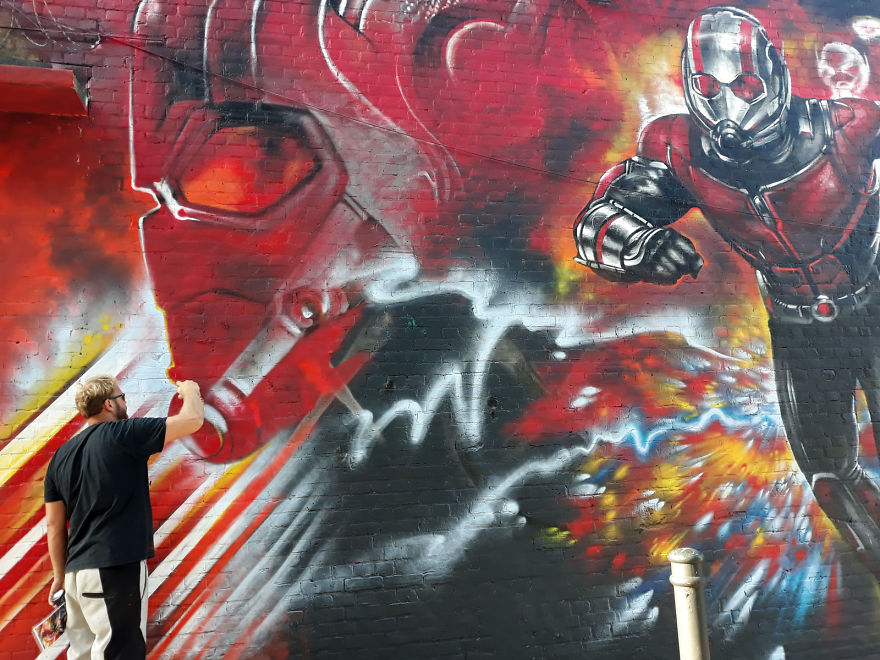 Huge New Mural Featuring Marvel Studio's Ant-Man And The Wasp From Jim Vision Huge New Mural Featuring Marvel Studio's Ant-Man And The Wasp From Jim Vision