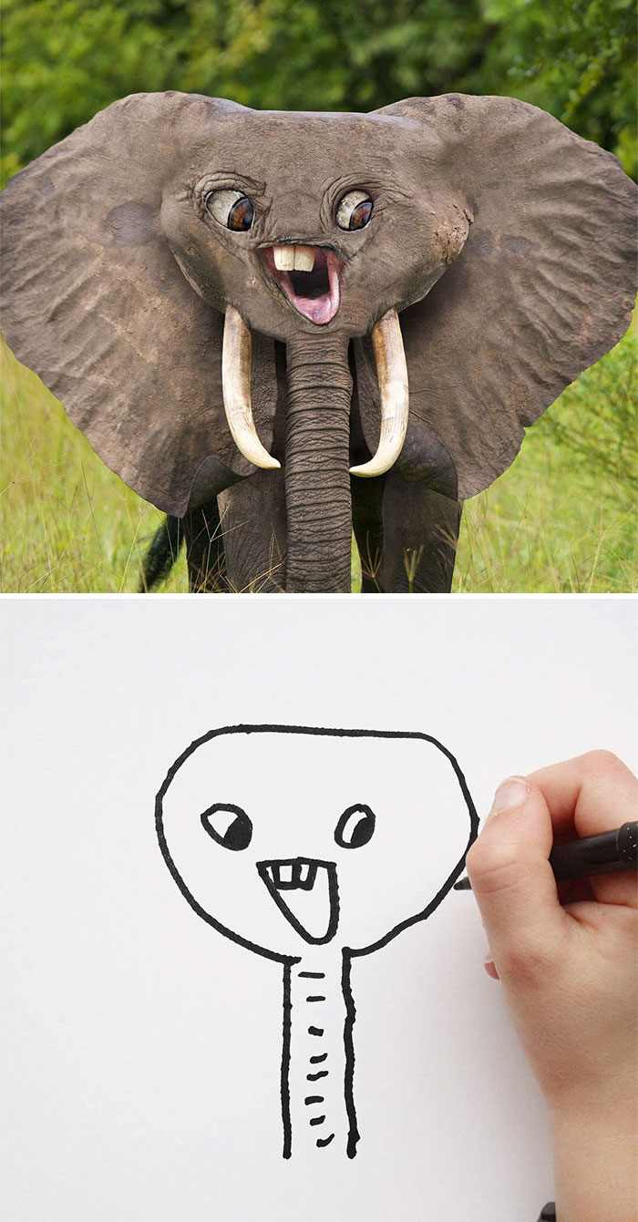 Kid's Drawing Of An Elephant