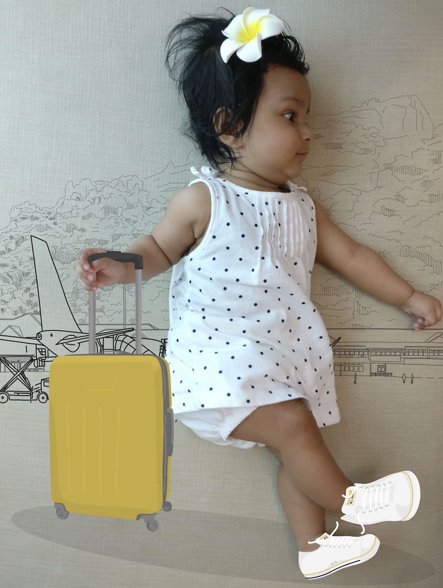 We Take Our Newborn Daughter On Adventures By Illustrating Her Pictures That We Make Every Week We Take Our Newborn Daughter On Adventures By Illustrating Her Pictures That We Make Every Week