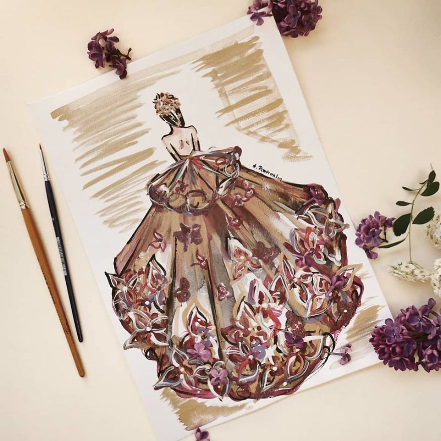 I Create Beautiful Watercolor Dresses