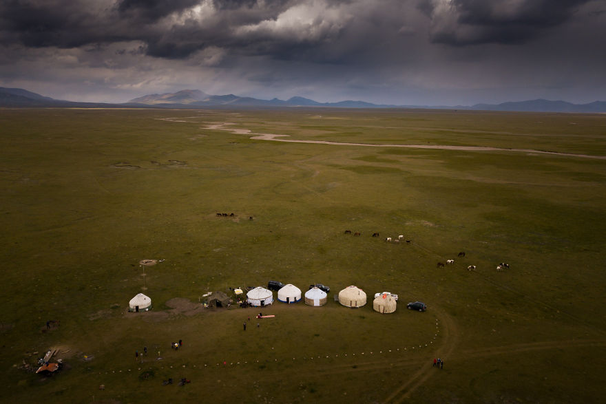 An Aerial Shot Of The Song-Kul Area
