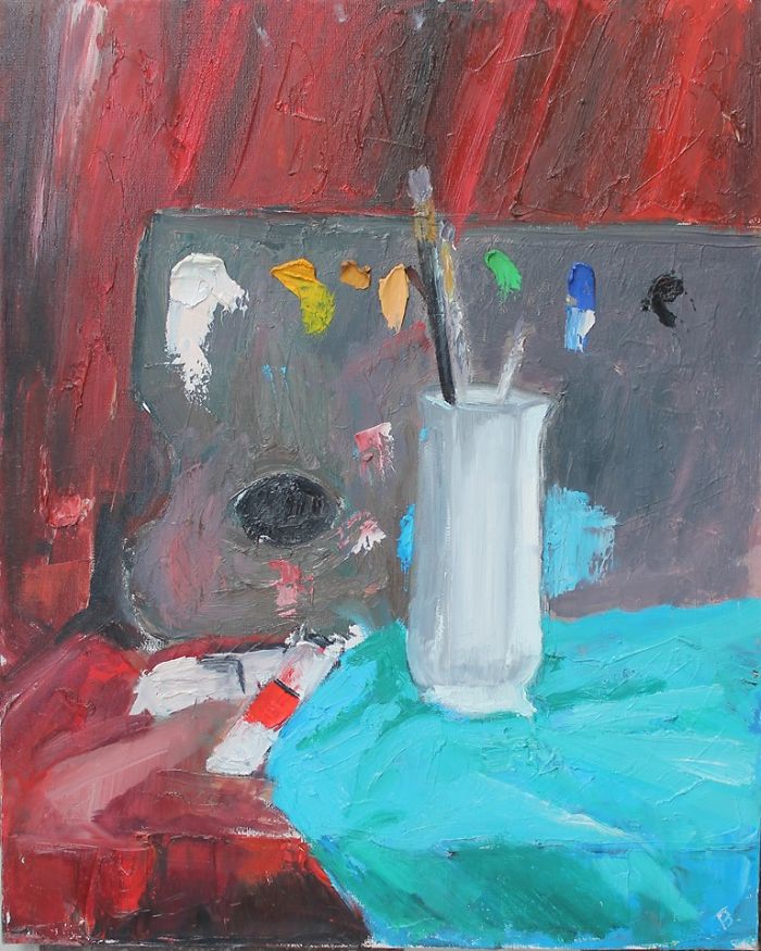 Naturmort (Oil On Canvas 60 X 50 Cm.)