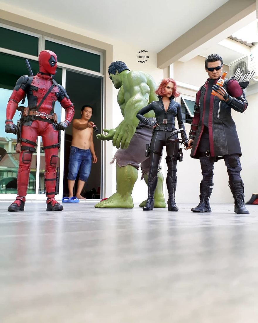 With Just One Smartphone, Man Makes Incredible Pictures Of Him With Toy Superheroes Using Perspective