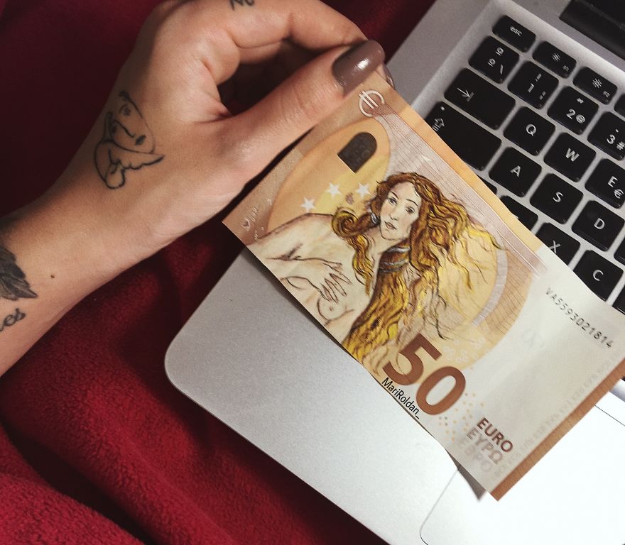 Mari Roldán The Young Artist Who Paints On Money
