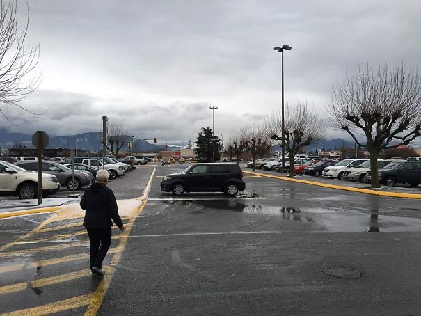 Someone Thought The Stop Line Was A Parking Space