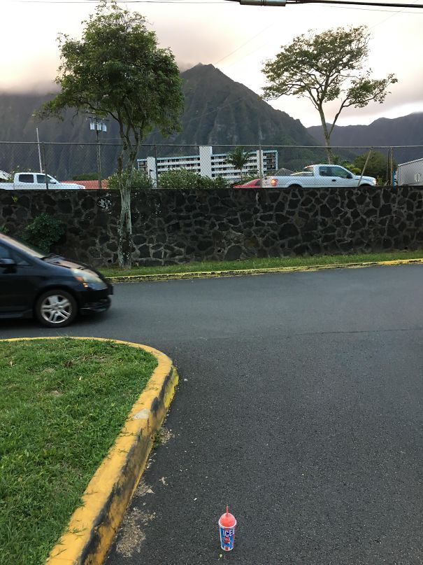 No Snow Here In Hawaii, Just A Little Icy On The Road