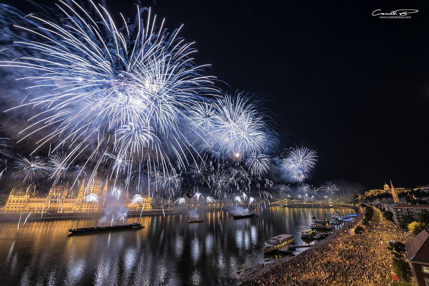 Fireworks Over The Parliament Of Hungary 2018