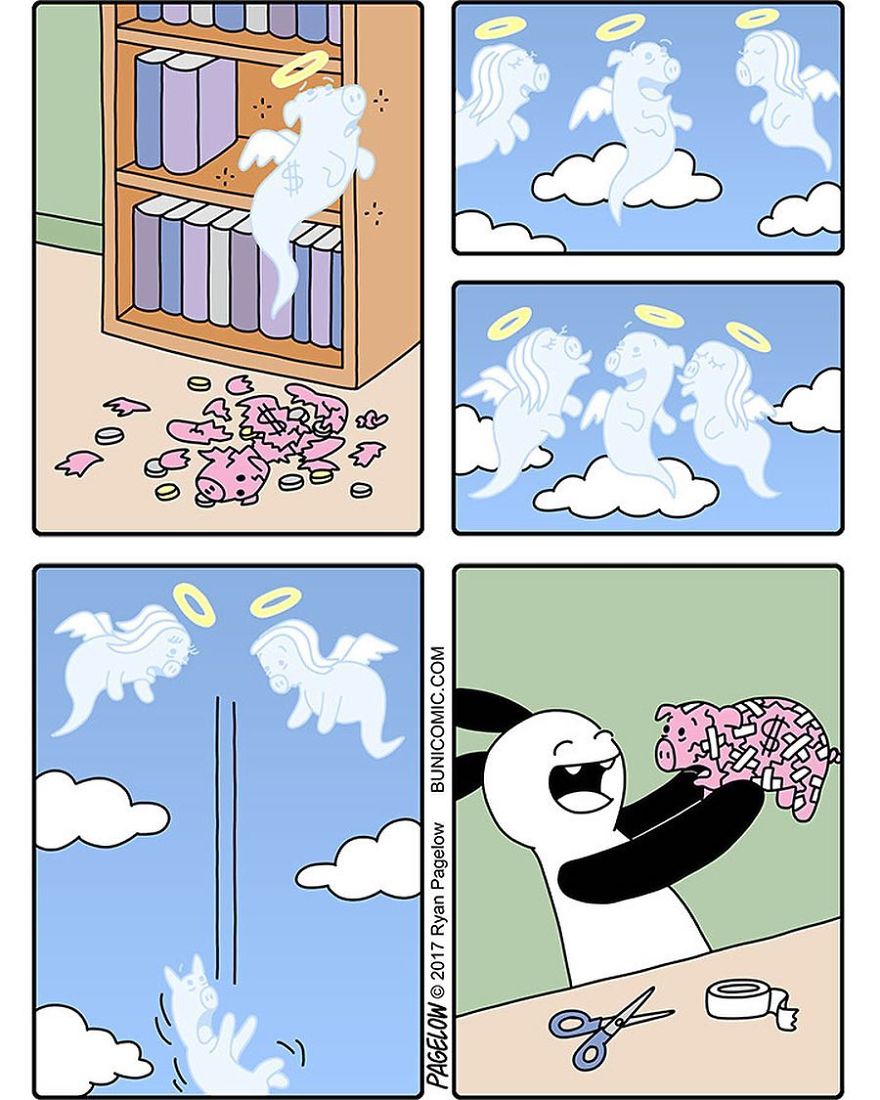 Cartoonist Puts A Cute Bunny In Dark Situations, And We Can't Get Enough