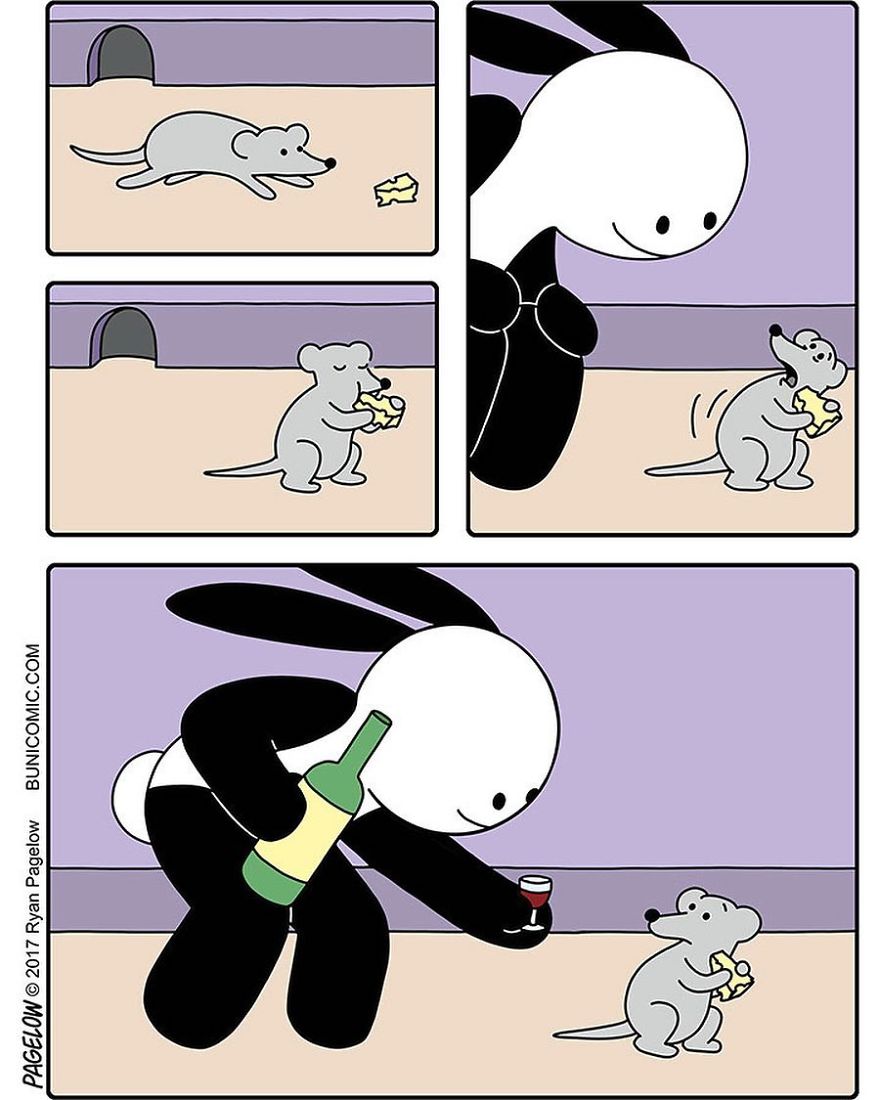 Cartoonist Puts A Cute Bunny In Dark Situations, And We Can't Get Enough