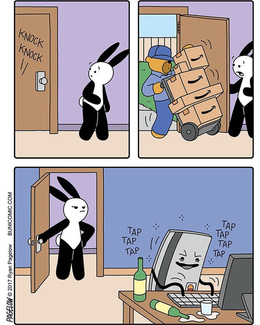 Cartoonist Puts A Cute Bunny In Dark Situations, And We Can't Get Enough