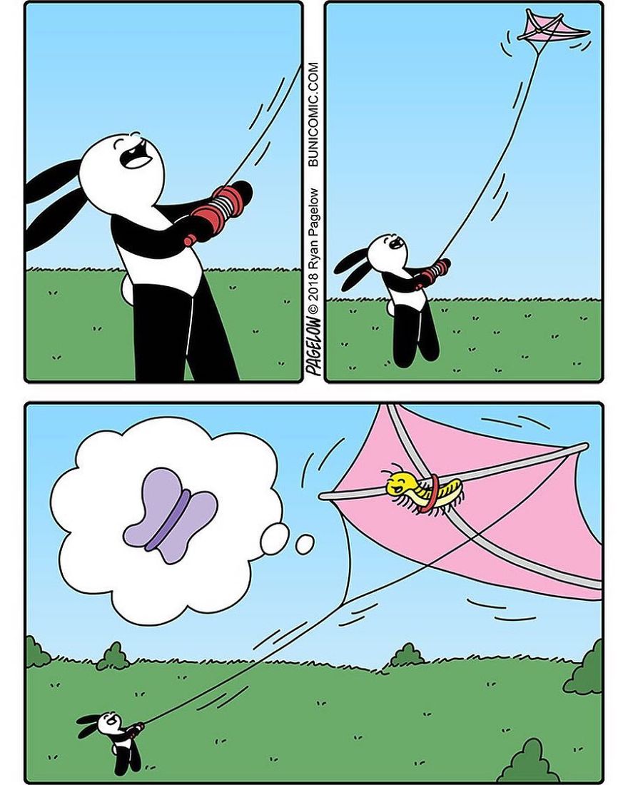 Cartoonist Puts A Cute Bunny In Dark Situations, And We Can't Get Enough