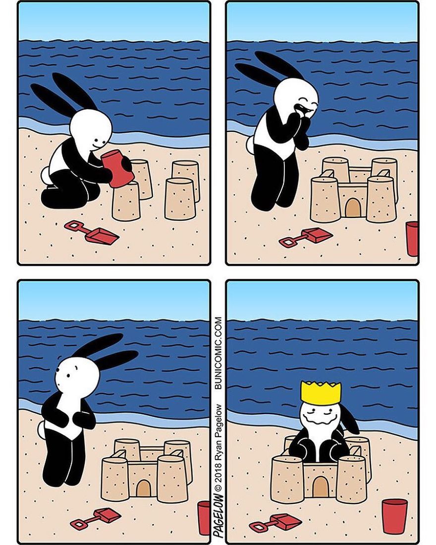 Cartoonist Puts A Cute Bunny In Dark Situations, And We Can't Get Enough