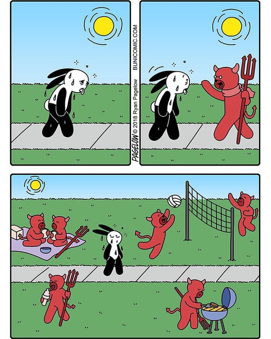 Cartoonist Puts A Cute Bunny In Dark Situations, And We Can't Get Enough