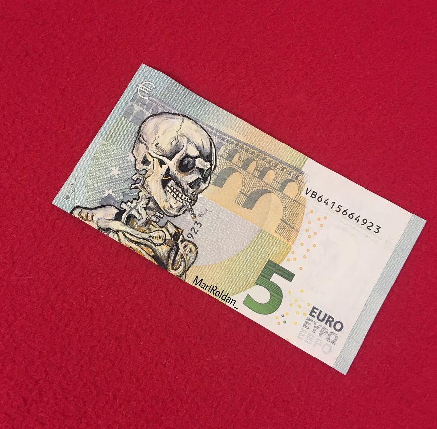 Mari Roldán The Young Artist Who Paints On Money