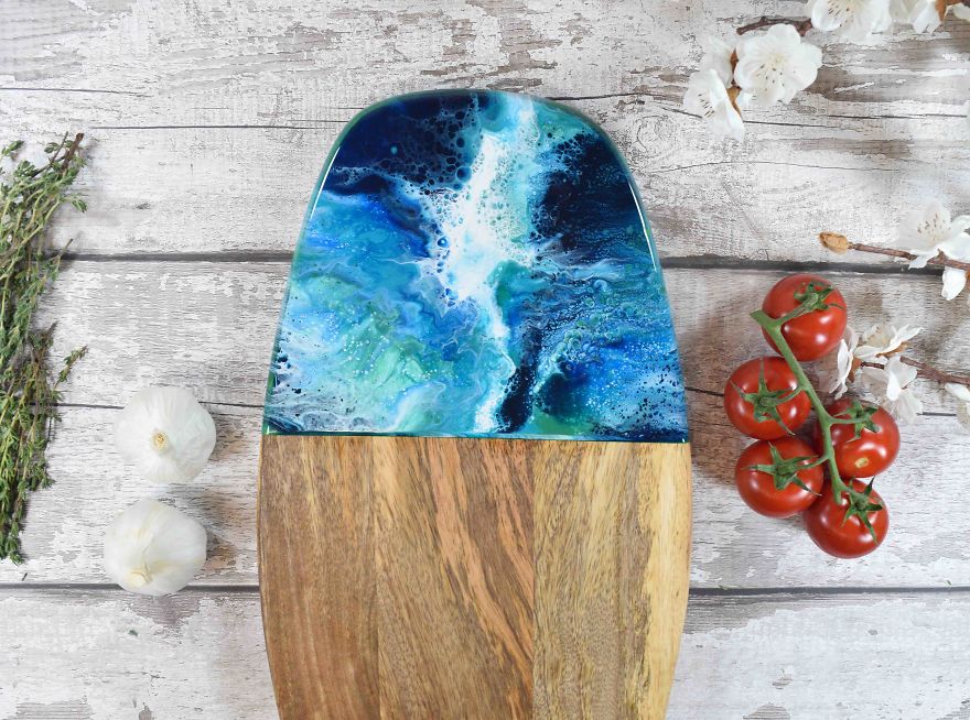 I Decorate Chopping Boards With Resin Art Inspired By Seascapes And Landscapes
