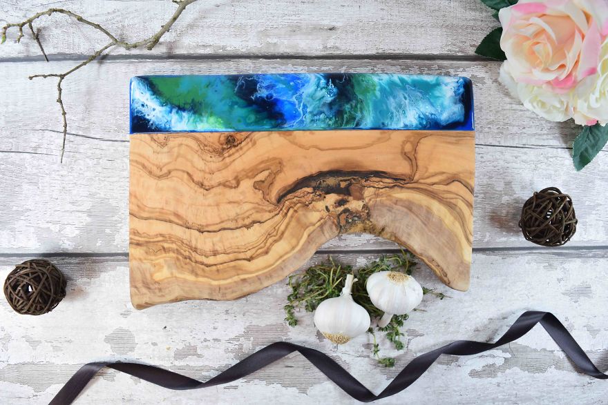 I Decorate Chopping Boards With Resin Art Inspired By Seascapes And Landscapes